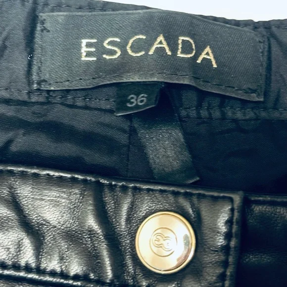 Black Leather Pants- Escada - Picture 3 of 5